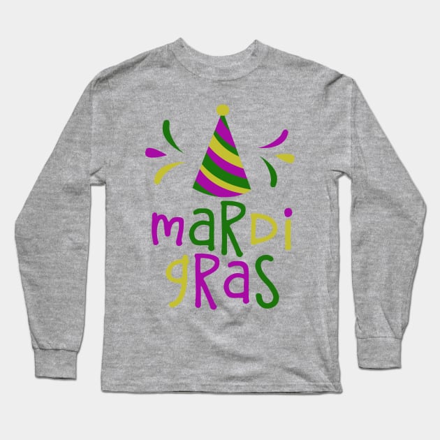 Mardi Gras Long Sleeve T-Shirt by TheBlackCatprints